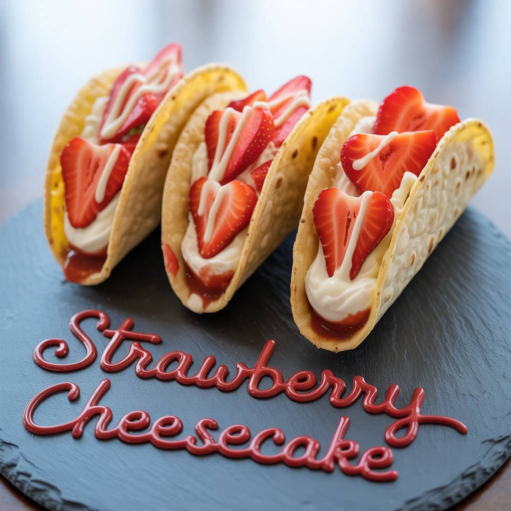 strawberry cheesecake tacos
