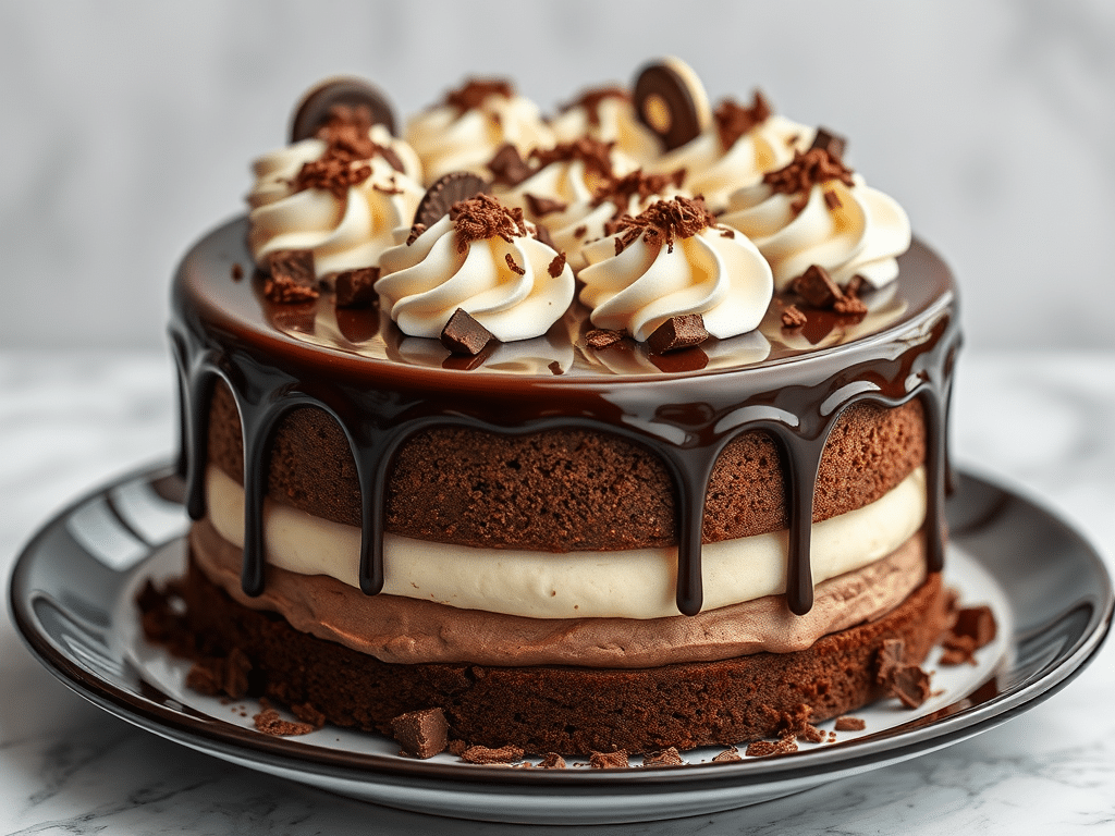 Triple Chocolate Mousse Cake